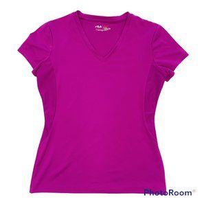 Women's Fila V Neck Live In Motion Tee Athletic Tee Sz S